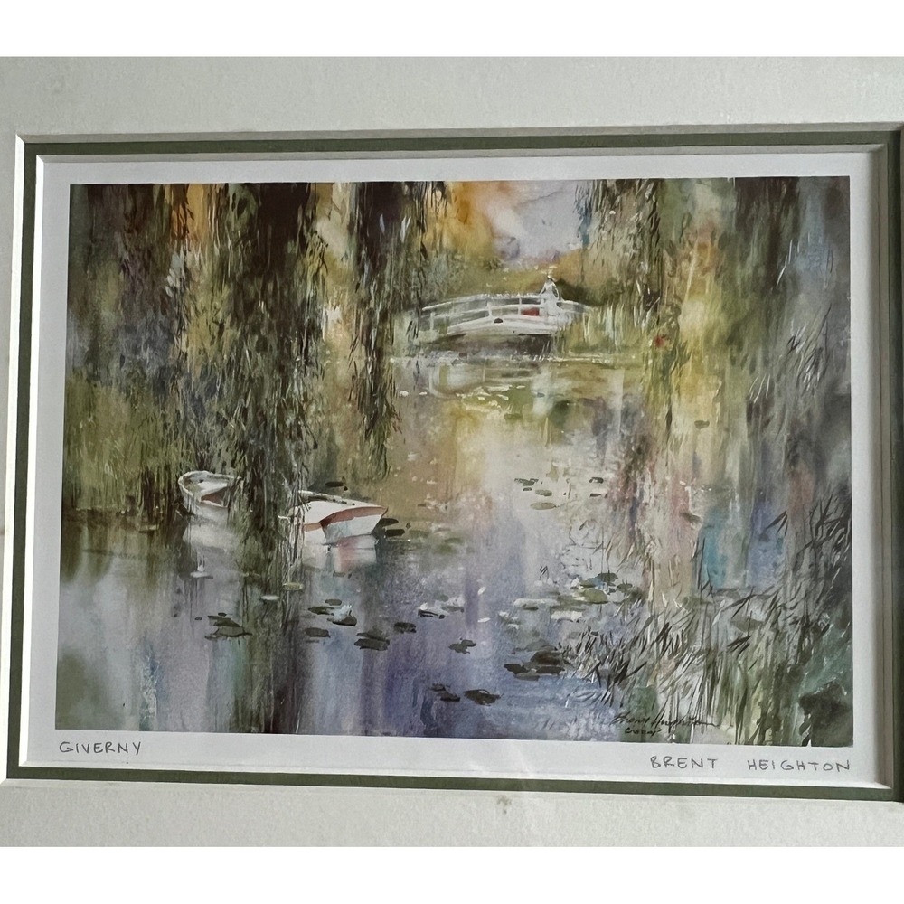 Brent Heighton Giverny Art Card Print Small Multi Pre-owned Framed Watercolor